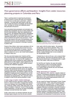 How governance affects participation: insights from water resources planning projects in Colombia and Peru